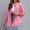 Pink, variant on Vivianyn HD Women's Distressed Frayed Hem Denim Jacket, Casual Button Down Coat,Pink,Size S-XXL