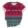 thumbnail image 4 of JTZGDY Plus Size Tops for Women Vintage Floral Printed Summer Short Sleeve Basic Crewneck Graphic T-Shirts Loose Oversized Dressy Casual Tunic Blouse Multicolor#40 M, 4 of 5