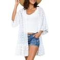 thumbnail image 5 of Ketyyh-chn99 Summer Cardigan for Women Chiffon Kimono Cardigan Loose Cover Up Casual Blouse Tops White,M, 5 of 5
