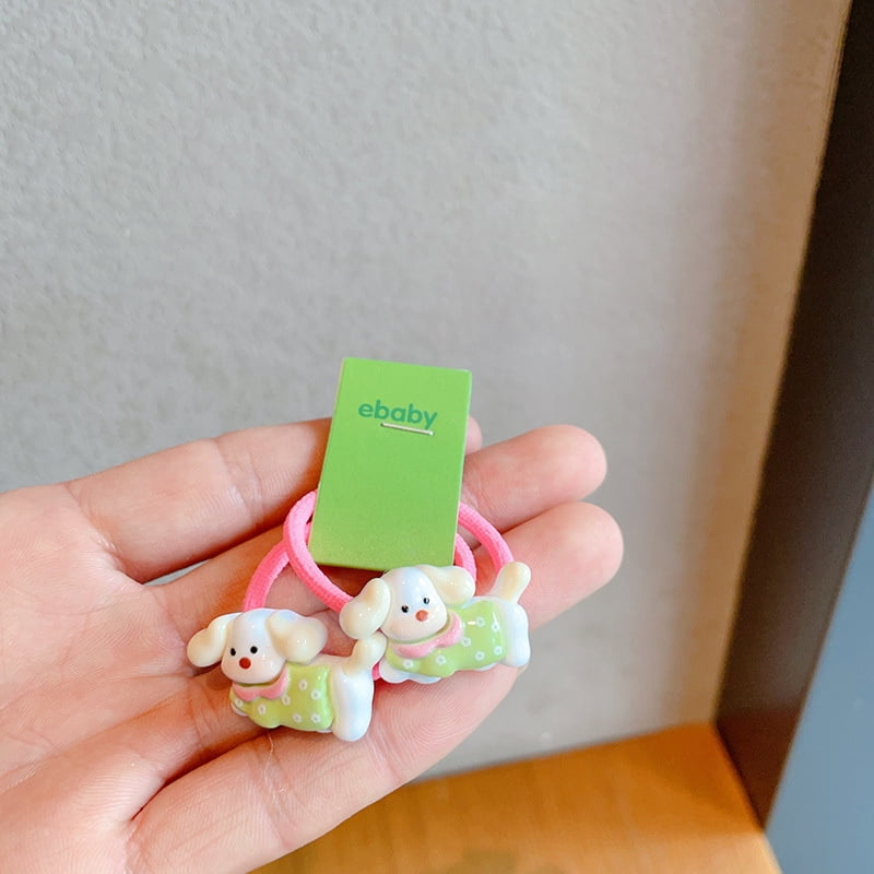 2 PCS Colorful Puppy Elastic Hair Bands for Girls Children's Hair Accessories Baby Headwear Ties