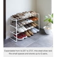 thumbnail image 2 of Yamazaki Home 3-Tier Expandable Shoe Rack, White, Steel, Expandable, 2 of 5