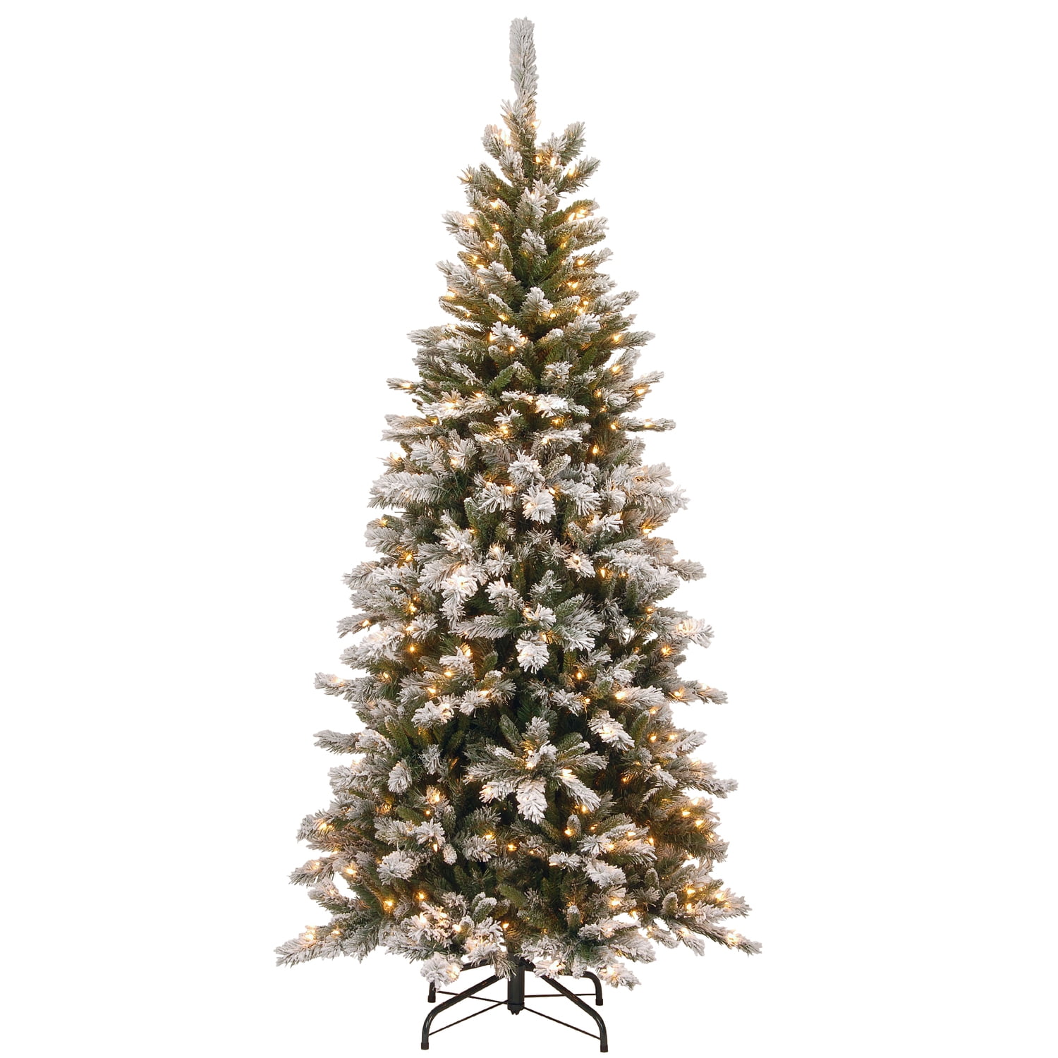 National Tree Company 7.5ft Pre-Lit Artificial Christmas Tree – North Valley Spruce With White Lights, Includes Stand