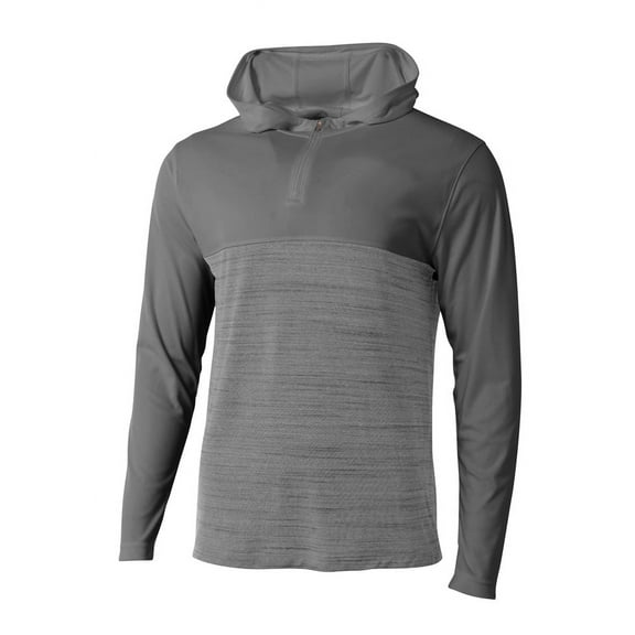 A4 Slate Quarter Zip Hoodie For Men in Graphite | N4013
