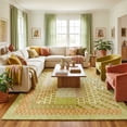 thumbnail image 2 of 8x10 Modern Geometric Green Olive Area Rug, Washable Low Pile Carpet with Non-Slip Backing, Stain-Resistant for Living Room, Bedroom, Playroom, 2 of 7