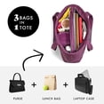 thumbnail image 2 of Fit & Fresh Metro 2-in-1 Quilted Tote, Multipurpose Travel and Work Bag with Insulated Cooler Compartment for Women, Laptop-Friendly, Thermal Insulated, Perfect for Office, Nurse, Teacher, 2 of 9