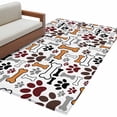 thumbnail image 2 of 3x5 Washable Area Rug, Dog Claws Bones Non-Slip Rectangle Rug for Living Room Bedroom, Cartoon Animal Cute Indoor Low Pile Floor Mat for Home Decor, 2 of 9