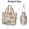 thumbnail image 3 of Tote Bag for Women - Yorkie Dog and Flower Florals Shoulder Bag - Large Utility Work Duffle Bag with Zipper Handbag for Travel, Work, Sprots, 3 of 5