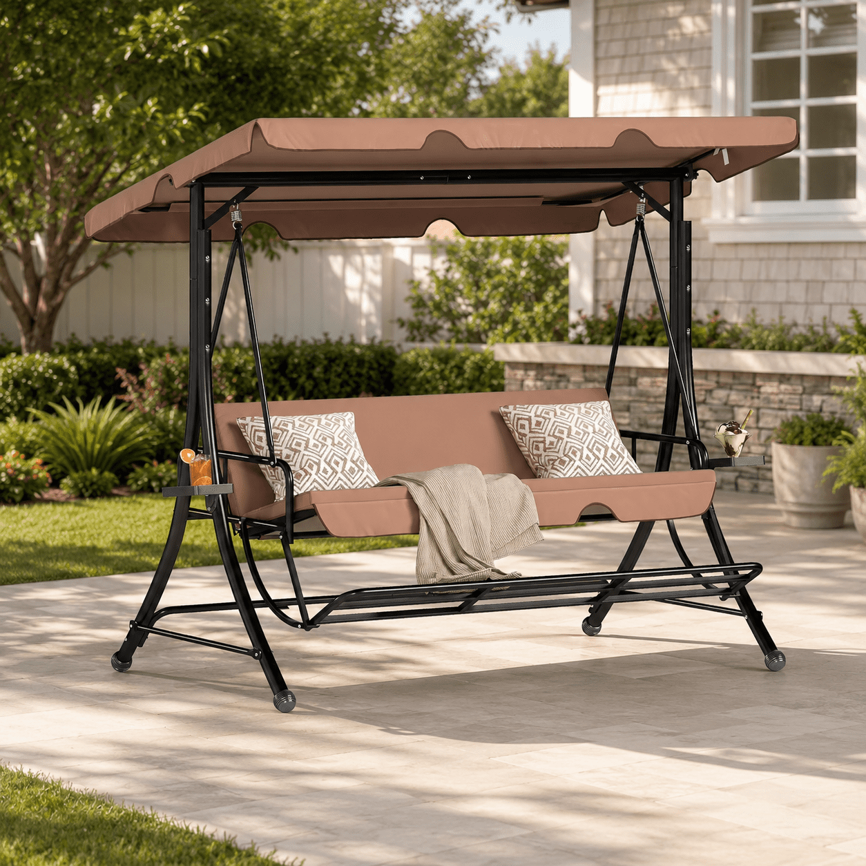 Mainstays Lawson Ridge 2-Seat Steel Outdoor Freestanding Porch