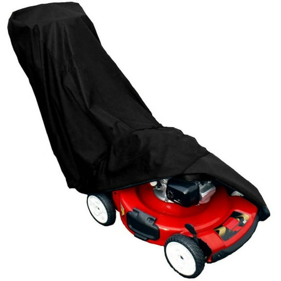 NICEXMAS 1PC Hand Push Type Mower Hood Lawn Mower Dust Hood Waterproof Mower Cover Outdoor Mowing Machine Protective Cover Wear-resistance Mower Dustproof Cover for Outdoor Use (Black)