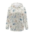 thumbnail image 5 of FOR U DESIGNS Blue Flower Pullover Hoodies for Women Oversized Hooded Ladies Tunics Casual Shirts Long Sleeve Hoodie Pullover Size XL Women Activewear Tops Winter, 5 of 7