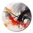thumbnail image 2 of Designart "Striking Black and Red Strokes" Fractals Oversized Wall Clock, 2 of 5