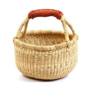 Fair Trade Dye-Free Fully Shaped Mini Market Basket 7-9" Across, 20122, Made in Bolga, Ghana, West Africa Exclusively for: Fair Trade Gifts and Home Decor