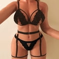 thumbnail image 2 of Levmjia Womens Lace Lingerie Set Deep V Cutout Bra and Thong Solid Color Comfortable Stretchy for Honeymoon Valentine Day and Everyday Wear, 2 of 4