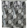 thumbnail image 3 of Zahari Home 13pc Erica Bathroom Fabric Shower Curtain Sets Bathroom Shower Curtain & 12 Shower Bathroom Hooks Modern Classic Luxury Contemporary Decor Grey Shower Curtain Stylish Bath Sets, 3 of 4