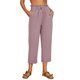 thumbnail image 1 of WILLBEST Pantalones Casuales de Lino Blanco para Mujer con Bolsillos, Pantalones Versátiles y Cómodos de Talla Grande para Uso Diario. XXXL, 1 of 4