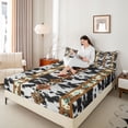 thumbnail image 4 of jejeloiu Southwestern Aztec Geometric Queen Sheet Sets,Rustic Western Boho Bed Set For Kids 4 Pieces, 4 of 7