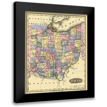 Lucas 12x14 Black Modern Framed Museum Art Print Titled - Ohio - Lucas 1823