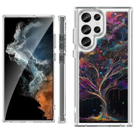 Shockproof Bumper Phone Case for Samsung Galaxy S23 Ultra 5G, by OneToughShield ® - Tree of Life