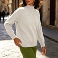thumbnail image 5 of MYAOYINo Boundaries Womens Ribbed Mock Neck Sweater Textured Pattern Long Sleeve Knit Blouse, 5 of 7