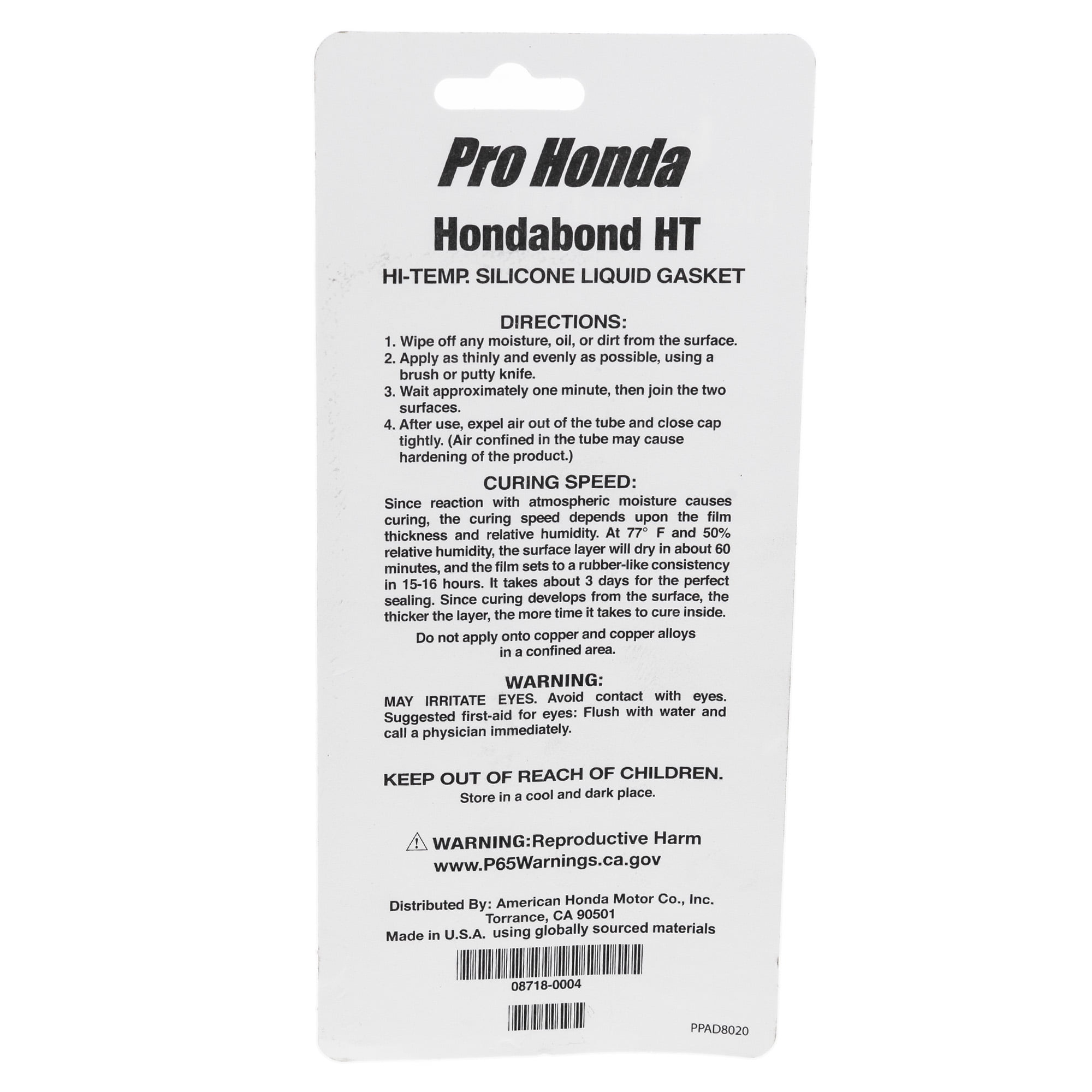 Honda 08718-0004 bond HT Hi-Temp Silicone Liquid Gasket OEM