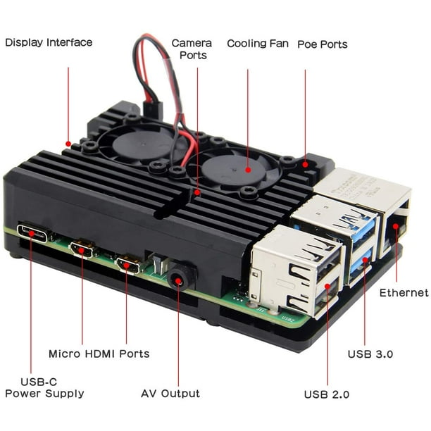 Geekworm Raspberry Pi 5 boîtier en Aluminium Passive Cooling Case