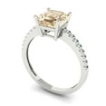 thumbnail image 2 of Clara Pucci 14K White Gold 2.7ct Morganite Solitaire with Accents Ring, 2 of 7