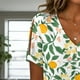 thumbnail image 5 of Blusa Zhyaj de manga corta con cuello en V y estampado floral bohemio para mujer, 5 of 6