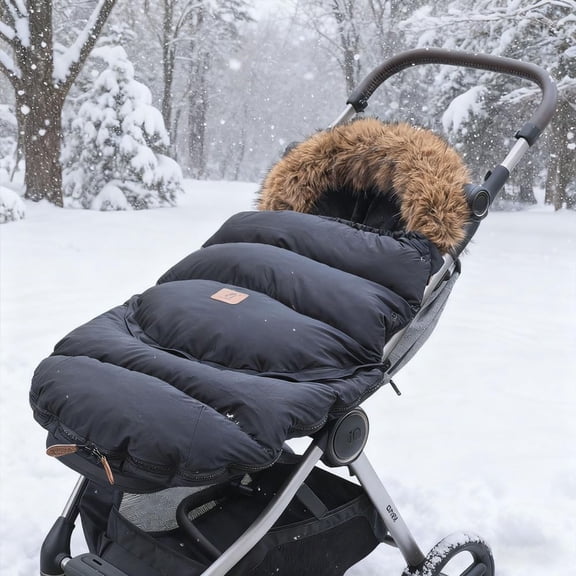 Baby Stroller Bunting Bags Stroller Footmuff Universal Sleeping Bag Winter Outdoor Hooded Bunting Bag Windproof and Water-Resistant Suitable Below 5℃