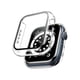 thumbnail image 1 of 2pcs Fashionable Unisex Black Pc Smart Watch Case 2-in-1 Ultra-thin Tempered Glass Screen Protector Film And Case, Compatible With Apple Watch Cover 38/40/41/42/44/45mm, Compatible With Se/9/8/7/6/5/4, 1 of 4