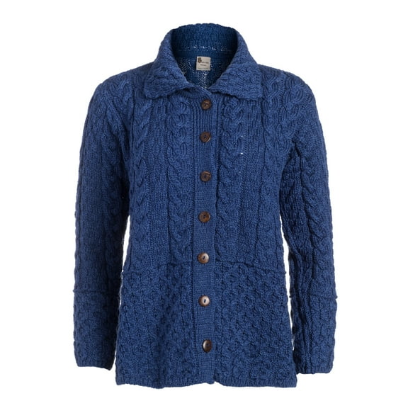 Boyne Valley Knitwear Women's Honeycomb Wool Cardigan Front Buttons