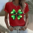 thumbnail image 4 of LEKWK Womens Graphic T Shirts Loose Fit 3/4 Sleeve Graphic Tees Casual Tops Large Green Ribbon Bow Graphic Holiday Wear, 4 of 5