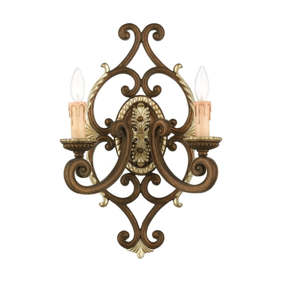 Livex Lighting Seville Wall Sconce in Bronze with Gilded Accents in Multi Color