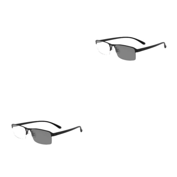 Qarigey Gafas de sol de media montura para hombre de doble con dioptrías antideslizante estilo Vintage hipermetropía anteojos para presbicia Type22 NO22