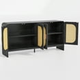 thumbnail image 3 of Rattan Sideboard with Doors, Buffet Storage Cabinet with Adjustable Shelves, Modern Console Table for Kitchen, Living Room, Entryway, 3 of 7