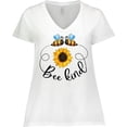 thumbnail image 3 of Inktastic Bee Kind Bees and Sunflower Women's Plus Size V-Neck T-Shirt, 3 of 5