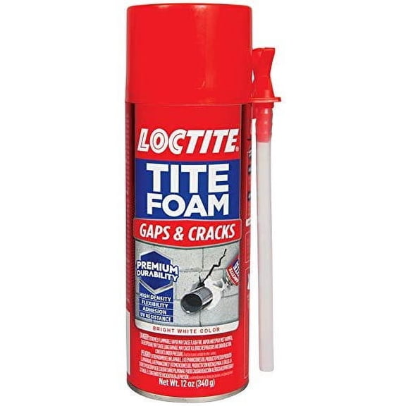 Henkel Loctite Tite Foam White Polyurethane Foam Sealant for Gaps and Cracks 12 Oz. - Case Of: 12 Exterior Wood Surfaces, UV-Resistant Formula
