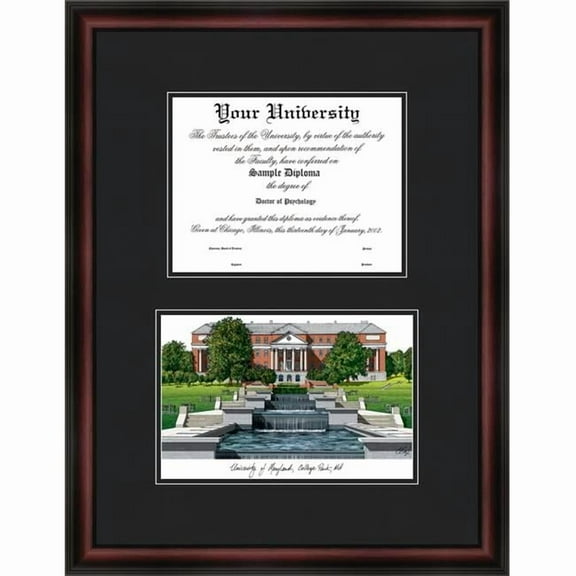 Campus Images MD998D University of Maryland - College Park Diplomate Lithograph Frame