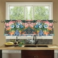 thumbnail image 4 of Yayeee Kitchen Curtains Set of 2 Light Filtering 57"x36" Over Sink Window Panels, Blue Flowers, 4 of 7