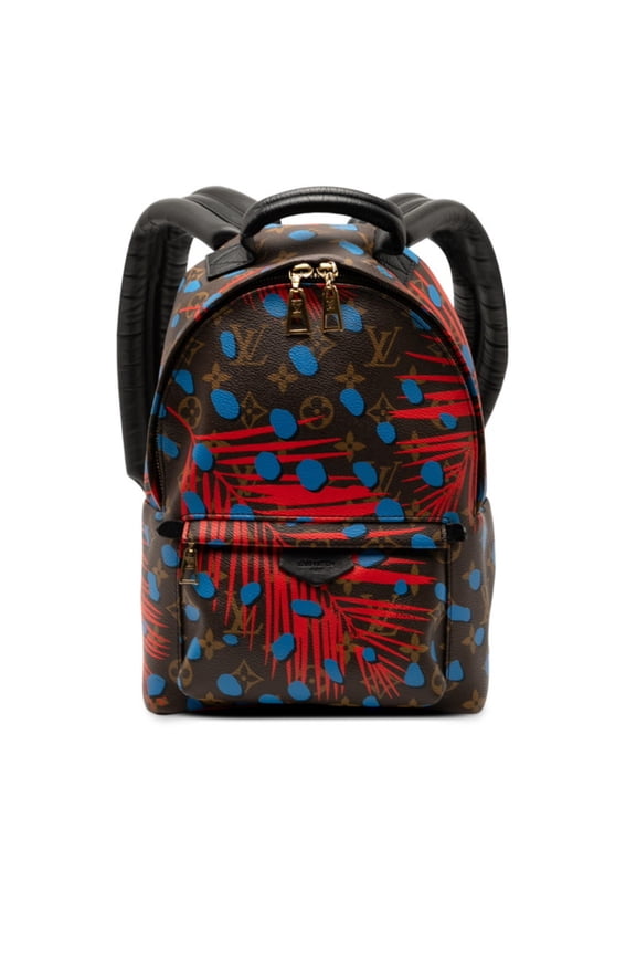 Pre-Owned Louis Vuitton Monogram Jungle Dot Palm Springs Backpack PM M41980, Brown, Red, and...