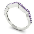 thumbnail image 2 of 0.23 ctw Wedding Band for Women - 14K White Gold Simulated Alexandrite Stackable Eternity Ring, 2 of 6