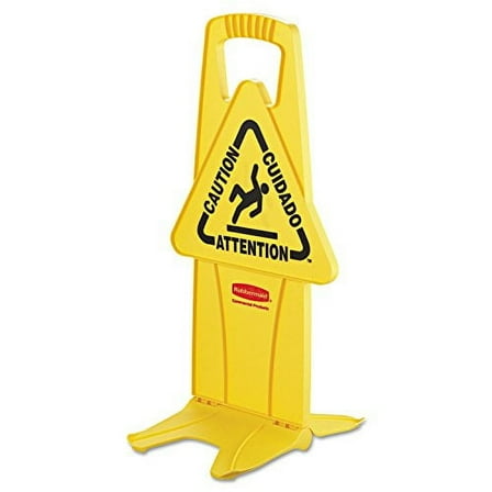 Rubbermaid Commercial Stable Multi-Lingual Safety Sign, 13w x 13 1/4d x 26h