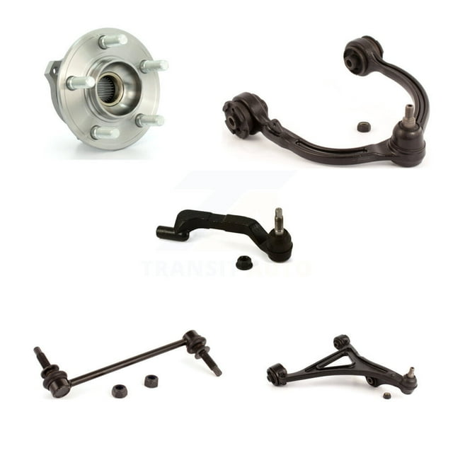 Transit Auto Ensemble de Roulement de Moyeu avant Droit Bras de Commande Inférieur et Supérieur avec Tige de Liaison Extérieure à Rotule et Kit de Stabilisateur de Barre Oscillante (5 Pcs) pour Voiture 2011 Dodge Charger AWD K7T-107560