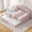 Pink, variant on Full Size Velvet Upholstered Daybed with Trundle, Sofa Bed with Shell Shaped Backrest and Curved Arms, Wooden Bed Frame with Slats Support, No Box Spring Needed, Beige