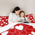 thumbnail image 6 of Feelyou Cute Love Heart Bedding Comforter Set for Teen, Romantic Cartoon Twin Comforter Sets, Red White Graffiti Lines Reversible Bedding Set, Breathable Home Decor, 2 Pieces, 6 of 9