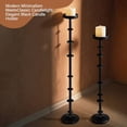 thumbnail image 5 of Black Metal Pillar Candle Holder 36" 29" Tall Decorative Taper Candle Stand Set of 2 Floor Candlestick Holder Large Metal Black for Christmas Halloween Living Room, 5 of 8