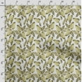 thumbnail image 3 of Soimoi Leaves Print,Cotton Cambric, Quilting Fabric Sold by The Yard 42 Inch Wide, Medium Weight Cotton Fabric, SewingSupplies,White & Olive Green, 3 of 5