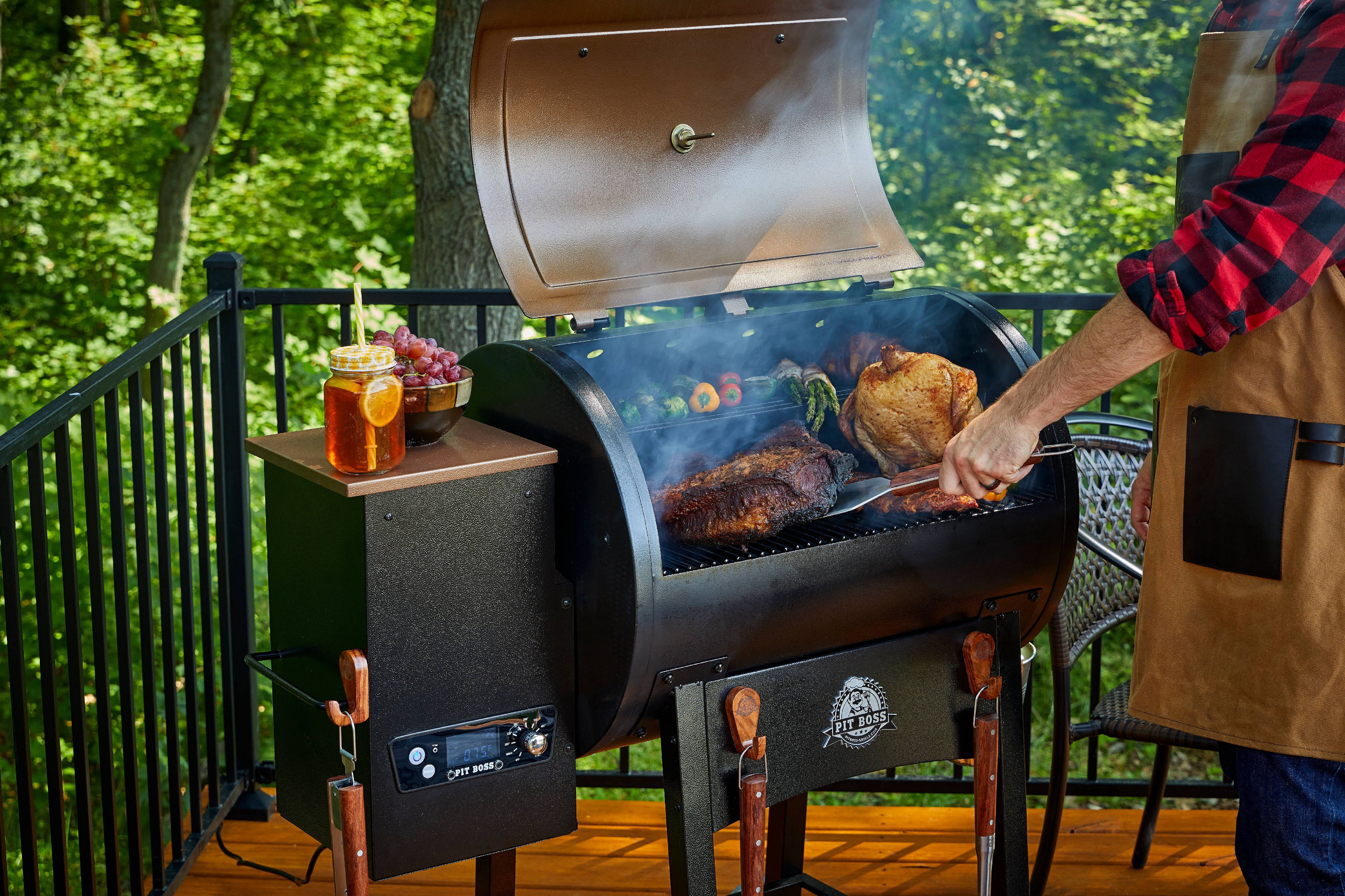 Pit Boss Canvas & Leather Grilling Apron with Pockets and Bottle Opener