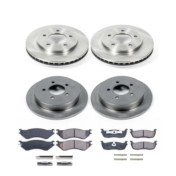 Ultimate Brakes Front and Rear Ceramic Brake Pad and Rotor Kit with Hardware WM81392