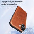 thumbnail image 6 of for iPhone 16 Case Magnetic Bracket, Built-in Invisible Kickstand [Compatible with Magsafe] Wireless Charging PU Leather Rugged Protection for iPhone 16 Phone Cases, Green, 6 of 8
