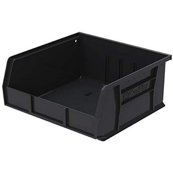 Akro-Mils 30235 Bac de Rangement Empilable en Plastique, 11 Pouces x 11 Pouces x 5 Pouces, Noir, Lot de 6